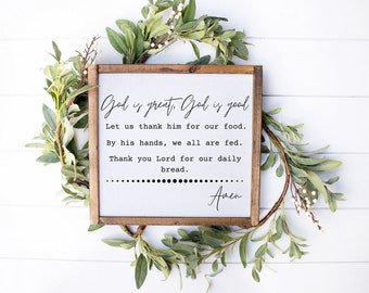 God is Good, God is Great Wood Sign | 12"x12" | Autumn Fall Decor Sign | Farmhouse Sign | Fall Wood Sign | Farmhouse Fall Decor Wood Sign