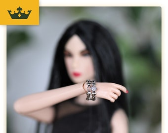 Doll bracelet - Doll Jewelry for Poppy Parker, Fashion Royalty, Blythe, Jewelry for 1/6 scale 12 inch Fashion Doll - Double Diamond
