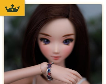 Bracelet for Smart Doll - Smart Doll bracelet, Smartdoll clothes, smartdoll accessories, bjd bracelet - SILVER Tri Butterflies
