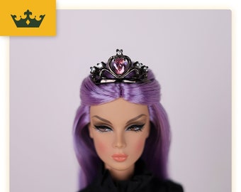 Doll Crown - Tiara pour Poppy Parker, Integrity Toys, Silkstone Barbie, NU Face, Fashion Royalty, Doll Accessories - Pink Gem