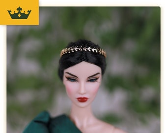 Headband For Dolls - Momoko, Fashion Royalty Jewelry, Tiara for Poppy Parker, NU Face, Integrity Toys, 1/6 scale playscale - Branch Gold