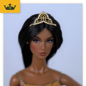 Złota tiara dla lalki – korona dla Poppy Parker, lalka 12-calowa, Integrity Toys, NU Face, biżuteria modowa Royalty, akcesoria dla lalek – TAJ MAHAL