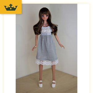 Smart Doll dress - lacy gray summer dress, clothes for smart dolls, fits bjd and other 1/3 scale dolls