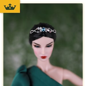 Silver Crown for Fashion Royalty, Integrity Toys, 1/6 fashion doll, Poppy Parker, Momoko, Mizi, NU Face, 1/6 scale jewelry, FR2 - Yara PINK