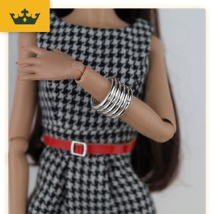 Doll Bracelets - for Fashion Royalty, Poppy Parker, Blythe & other 1/6 scale Fashion Dolls, Bangles, Jewelry for Fashion Doll - SILVER5