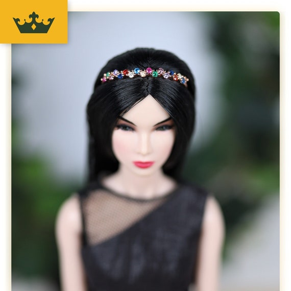 Rainbow Headband for Dolls Barbie Fashion Royalty Poppy Parker