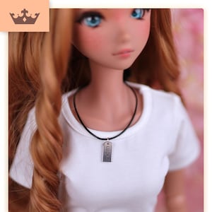 Smart Doll Dog Tag necklace - Smart Doll accessories, BJD dog tag, smartdoll clothes, 1/3 scale bjd SD accessories - Lucky SILVER