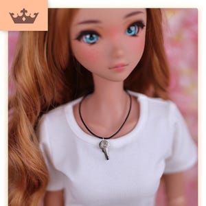 Smart Doll Dog Tag necklace - Smart Doll accessories, BJD dog tag, smartdoll clothes, 1/3 scale bjd SD accessories - Key SILVER