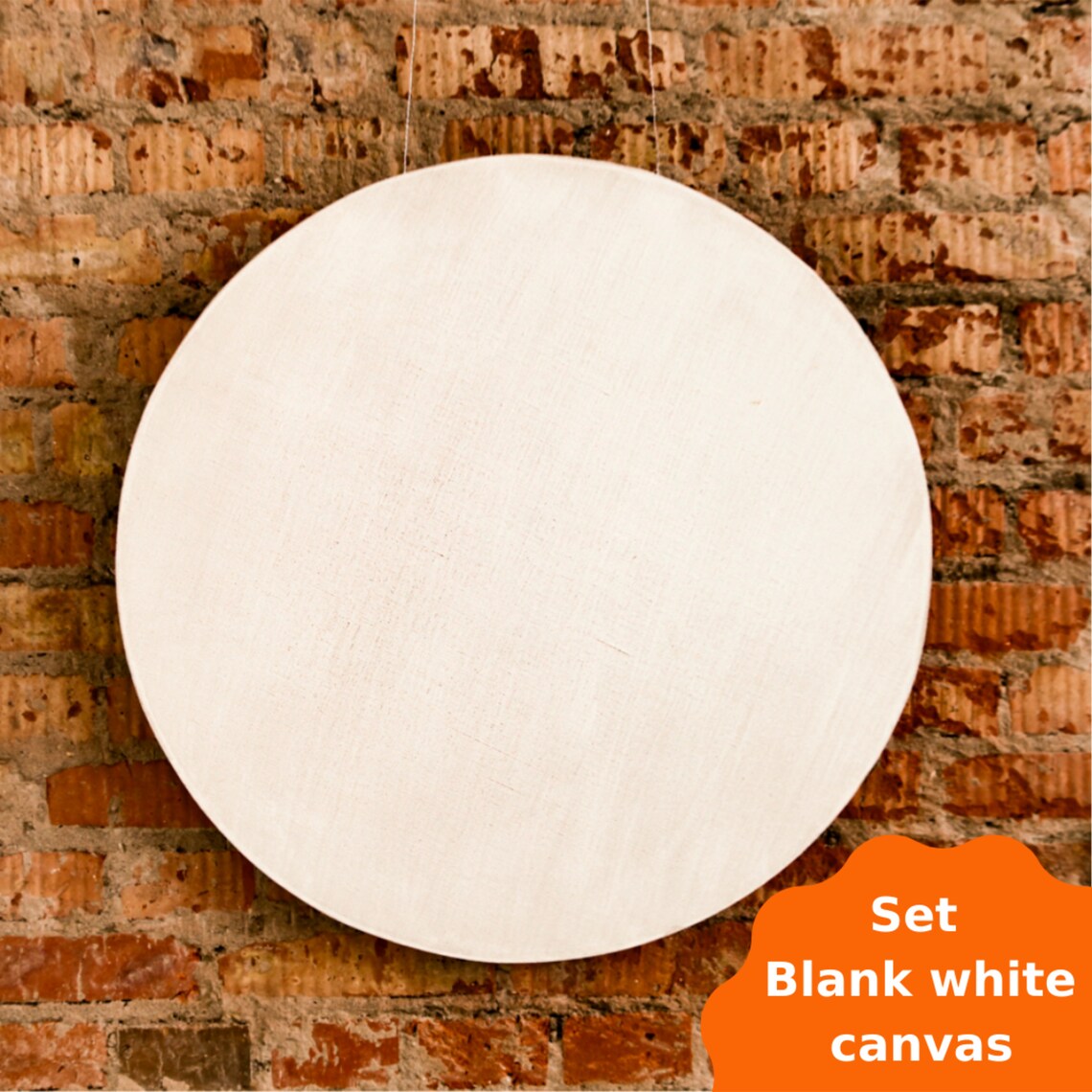 Set 3 blank round canvas stretched on wood frame Art white Etsy