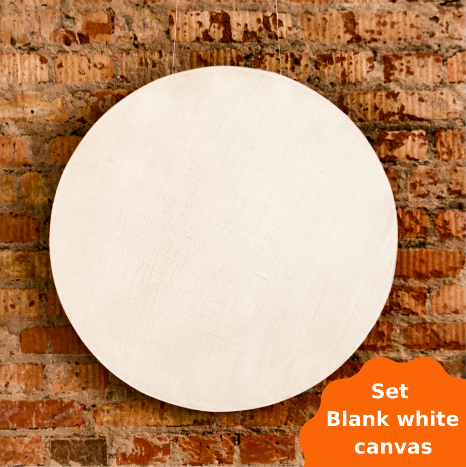 Set 3 blank round canvas stretched on wood frame Art white Etsy
