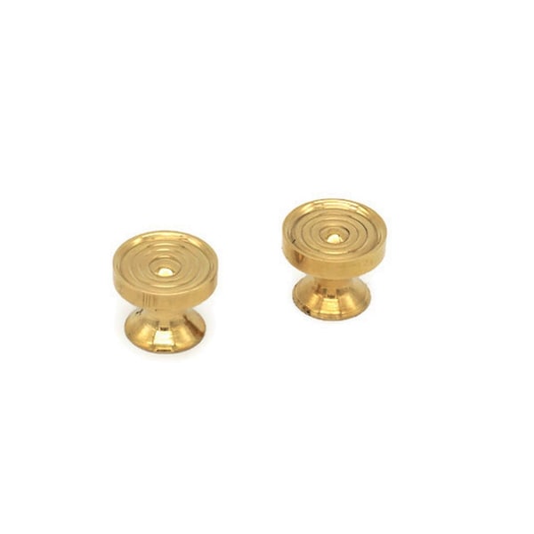 Knobs SMALL BRASS KNOBS Sold In Pairs Knobs Bookcase Knobs Desk Knobs Jewelry Box Knobs  Solid Brass 5/8" Diameter X 1/2" Projection