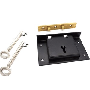 HALF MORTISE X-Large Chest Lock Half Mortise Box Lock Cabinet Lock Drawer Lock Trunk Hope Chest Lock Antique Lock Heavy Duty with 2 Keys
