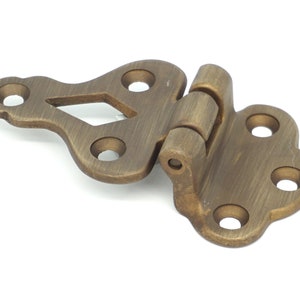 Hinge ICE BOX HINGE antique style cabinet hinge door hinge 3/8&quot; offset antiqued brass