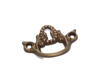 Small furniture Part Shield Shaped Small Escutcheons Cabinet Door Hardware Vintage Backplate Key Hole Cover Dark Antique Brass