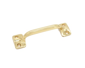 Antique File Cabinet Drawer Pull Window Lift Handle Trunk Handle Boat Handle Furniture Drawer Pull Chest Handle Desk Handle Solid Brass SM
