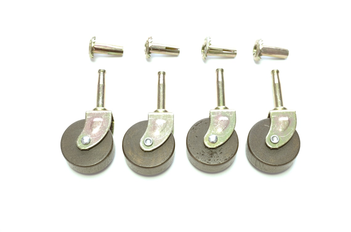 Caster Furniture Casters Set of 4 Wooden Casters Antique Style Etsy
