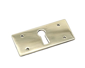 1 15/16" Keyhole Cover Plate Escutcheon MISSION Keyhole Cover Furniture Brass Key Hole Lock Cover Plate