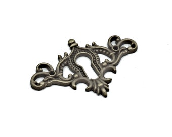Keyhole Cover Antique Victorian Key Hole Cover Plate Furniture and Cabinet Lock Keyhole Cover.