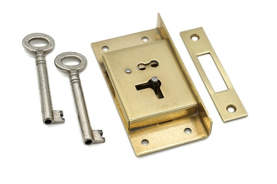 Right-Hand Half Mortise Antique Furniture Lock For Chests And Drawers - Unbranded