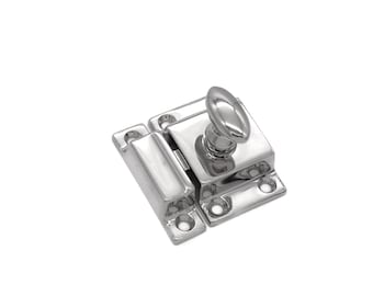 CABINET LATCH 1-5/8" Country Turn Latch Furniture Latch Cupboard Turn Latch Boat Latch Premium Quality Cabinet Latch Polished Nickel Finish
