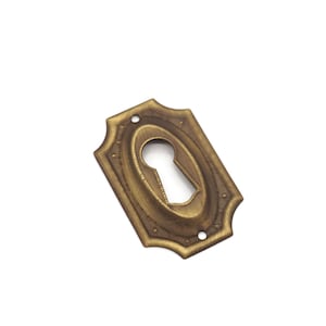 1 5/8" Keyhole Cover Plate Escutcheon Sheraton Keyhole Cover Furniture Key Hole Lock Cover Plate Antique Brass