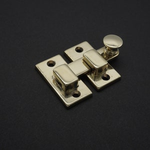 Latch SHUTTER Bar LATCH antique style cabinet latch door latch Left and right hand flush mount Latch Solid Polished Brass