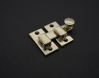 Latch SHUTTER Bar LATCH antique style cabinet latch door latch Left and right hand flush mount Latch Solid Polished Brass, Lacquered Finish