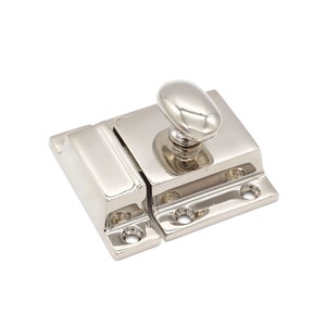 CABINET LATCH 2-1/16" Country Turn Latch Furniture Latch Cupboard Turn Latch Boat Latch Premium Quality Cabinet Latch Polished Nickel Finish