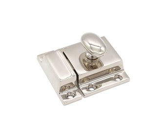 CABINET LATCH 2-1/16" Country Turn Latch Furniture Latch Cupboard Turn Latch Boat Latch Premium Quality Cabinet Latch Polished Nickel Finish