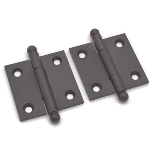 Oil Rubbed Bronze CABINET HINGES 1 1/2 Butt Hinges Ball Tip Hinges Premium Cabinet Furniture Hinges Furniture Hinges Antique Hinges Pair