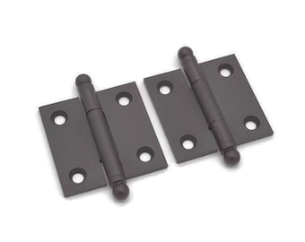 Oil Rubbed Bronze CABINET HINGES 1 1/2 Butt Hinges Ball Tip Hinges Premium Cabinet Furniture Hinges Furniture Hinges Antique Hinges Pair