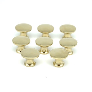 Knobs SMALL BRASS KNOBS Sold In Lots Of 8 Knobs Book Case Knobs Solid Brass 5/8" Diameter X 1/2" Projection