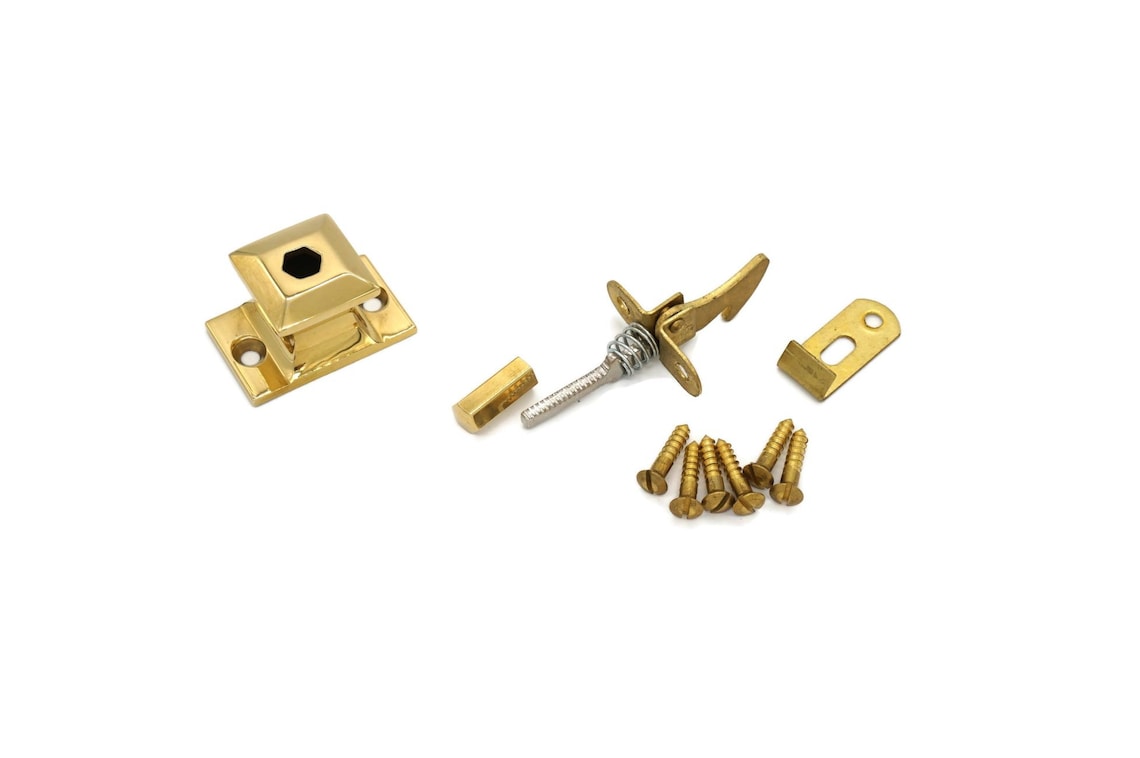 PUSH BUTTON LATCH Brass Door Pull Latch Music Etsy