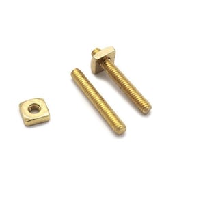 May include: Two gold-colored screws with square heads and a gold-colored square nut.
