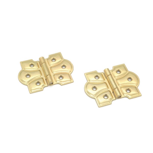 Butterfly Hinge Cabinet Furniture Hinge Antique Style Hinge Flush Mount Hinge Surface Mount Hinge  Sold in Pairs  2  Hinges Polished Brass