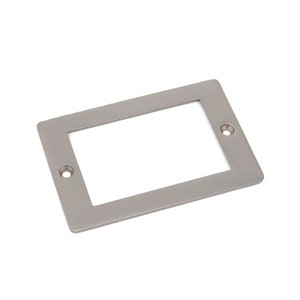 May include: A silver metal rectangular wall plate with two screw holes.