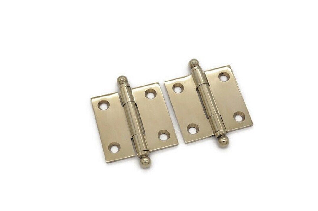 Polished Brass HINGES 1 1/2 Butt Hinges Ball Tip Hinges Premium
