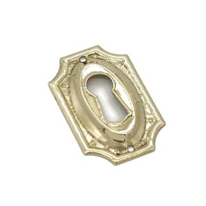 1 5/8" Keyhole Cover Plate Escutcheon Sheraton Keyhole Cover Furniture Brass Key Hole Lock Cover Plate