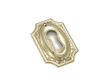 2 5/16" Keyhole Cover Plate Escutcheon Furniture Key Hole Cover Brass Lock Plate 