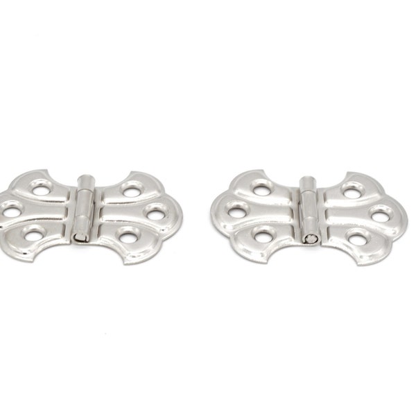 Hinges Butterfly Hinges SOLD IN PAIRS Flush Mount Full Surface Hinge Antique Style Polished Nickel Price Is For 2 Hinges