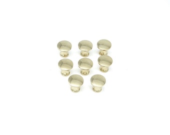 Knobs SMALL BRASS KNOBS Sold In Lots Of 8 Knobs Solid Brass 3/8" Diameter X 7/16" Projection
