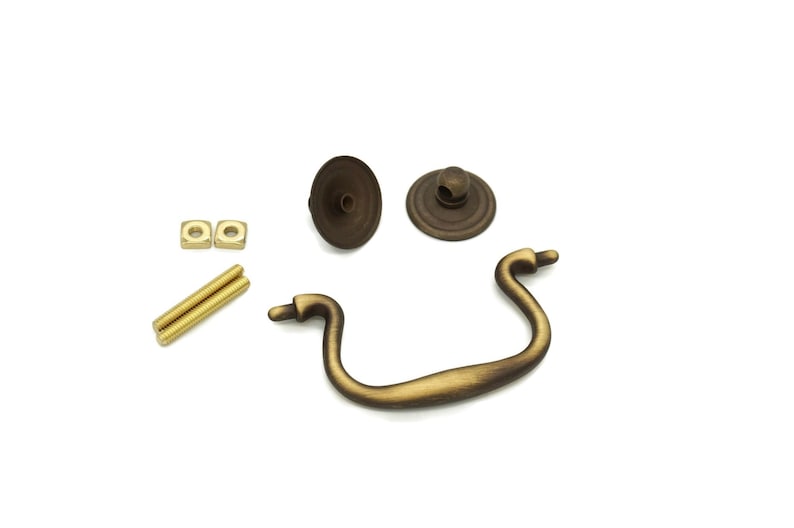 4 Sizes Antique Drawer Pulls Colonial Queen Ann Early American Etsy