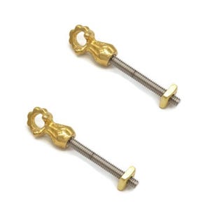 Eye Bolts Post for Furniture Cabinet Pulls Bails Fancy Eastlake Victorian Post for Drawer Pulls - Sold in 2-4-6-8-10 Posts- Solid Brass