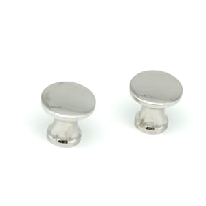 Knobs Small POLISHED NICKEL KNOBS Sold In Pairs, 2 Knobs Book Case Knobs 1/2&quot; Diameter X 1/2&quot; Projection