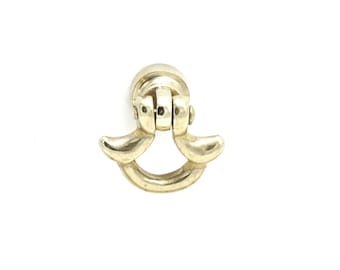Small Brass Knob Cute Petite Bow Pull Jewelry Box Pull Bin Pull Solid Brass