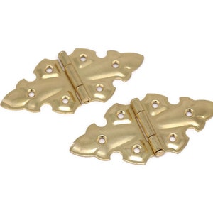 Hinges Butterfly Hinges SOLD IN PAIRS Flush Mount Full Surface Hinge Antique Style Hinges Brass Finish -- Price Is For 2 Hinges