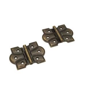 Butterfly Hinge Cabinet Furniture Hinge Antique Style Hinge Flush Mount Hinge Surface Mount Hinge  Sold in Pairs  2  Hinges Antique Brass
