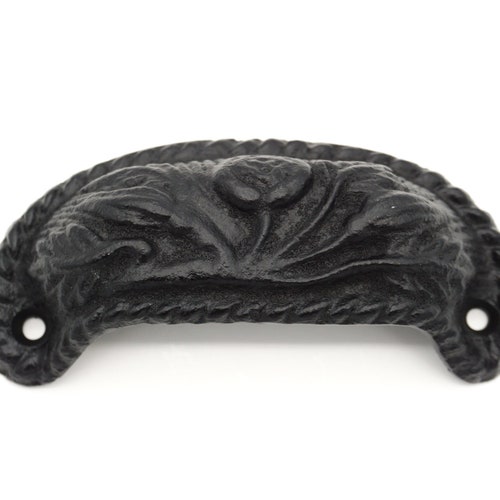 Pull BIN PULL BLACK Cast Iron Drawer Pull Bin Pull Furniture Etsy