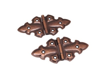 Hinges Butterfly Hinges SOLD IN PAIRS Flush Mount Full Surface Hinge Antique Style Hinges Antique Copper -- Price Is For 2 Hinges