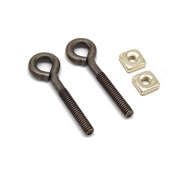 2 Eyelet Post For Furniture Pulls eye bolts Pulls Bails Victorian Post For Pulls - Antique Finish Sold In Pairs